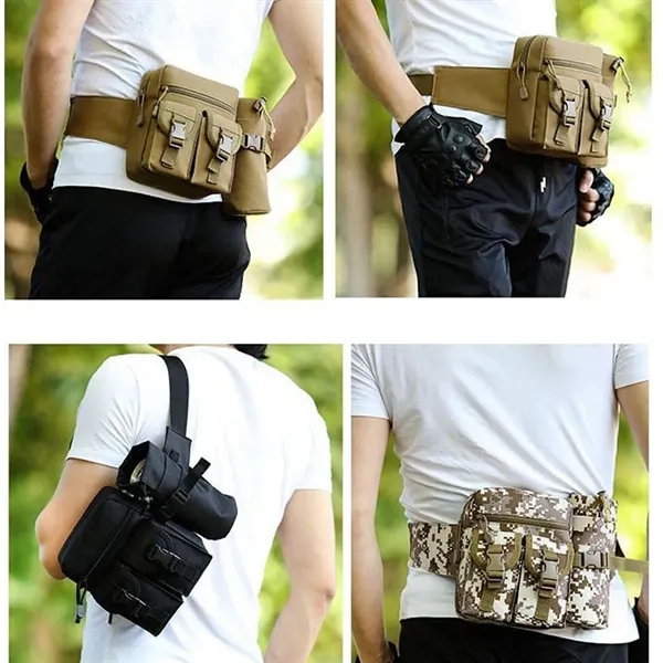 Military Tactical Waist Bag with Water Bottle Holder - Military Tactical Waist Bag with Water Bottle Holder - Image 1 of 3