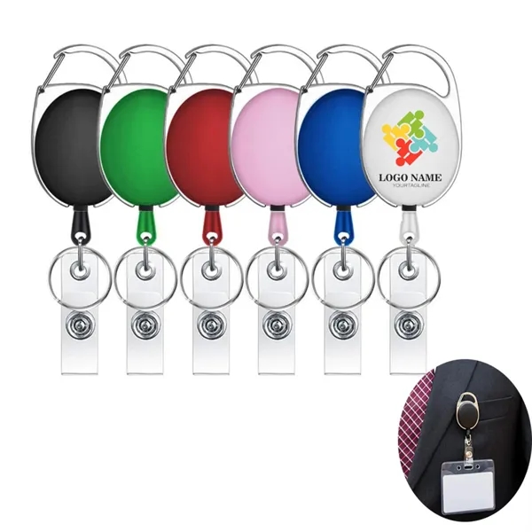 Retractable Badge Holder Keychain with Clip - Retractable Badge Holder Keychain with Clip - Image 0 of 6