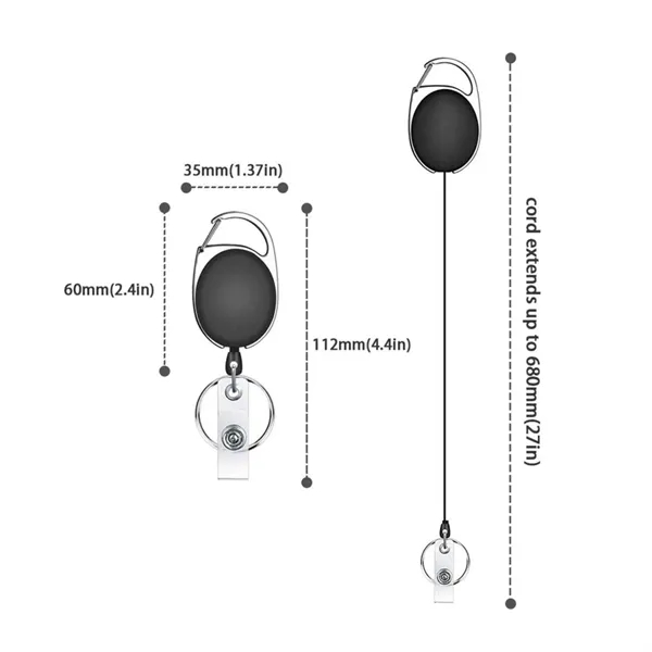 Retractable Badge Holder Keychain with Clip - Retractable Badge Holder Keychain with Clip - Image 2 of 6