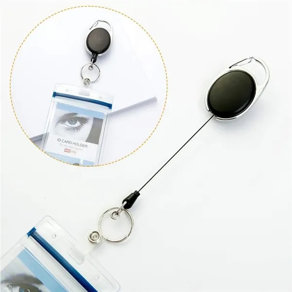 Retractable Badge Holder Keychain with Clip - Retractable Badge Holder Keychain with Clip - Image 3 of 6