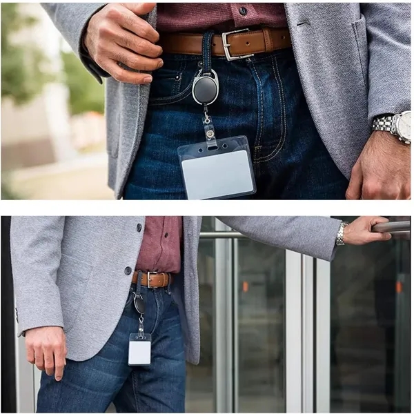 Retractable Badge Holder Keychain with Clip - Retractable Badge Holder Keychain with Clip - Image 6 of 6