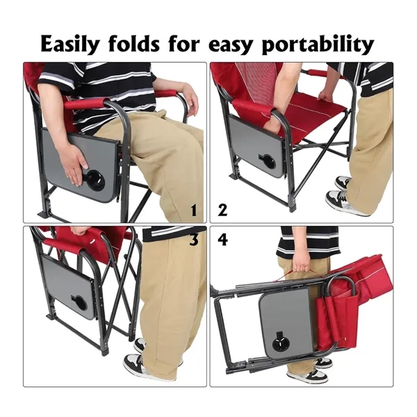 Portable Folding Camping Chair with Side Table - Portable Folding Camping Chair with Side Table - Image 3 of 5