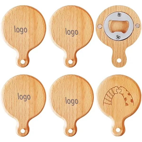Eco Friendly Magnetic Wooden Bottle Opener w/Hanging Hole - Eco Friendly Magnetic Wooden Bottle Opener w/Hanging Hole - Image 0 of 3