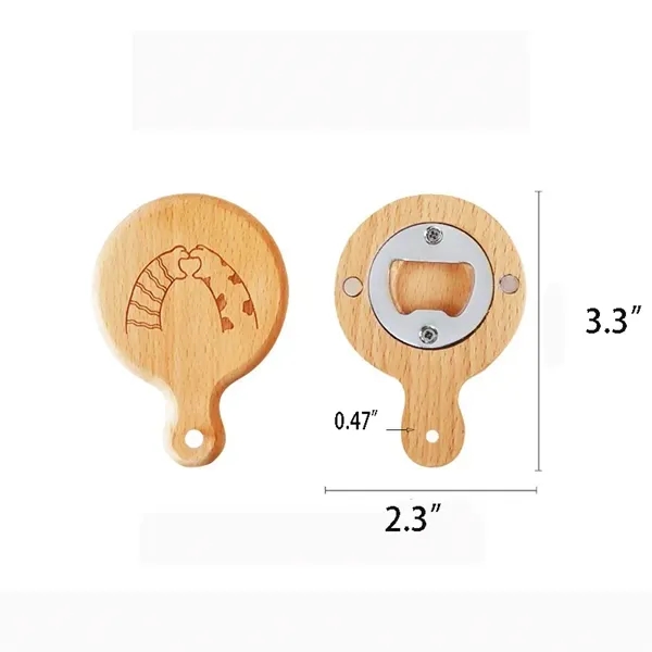 Eco Friendly Magnetic Wooden Bottle Opener w/Hanging Hole - Eco Friendly Magnetic Wooden Bottle Opener w/Hanging Hole - Image 1 of 3