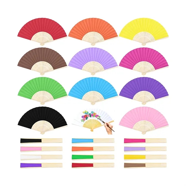 Custom Printing DIY Foldable Handheld Bamboo Paper Fan - Custom Printing DIY Foldable Handheld Bamboo Paper Fan - Image 0 of 5