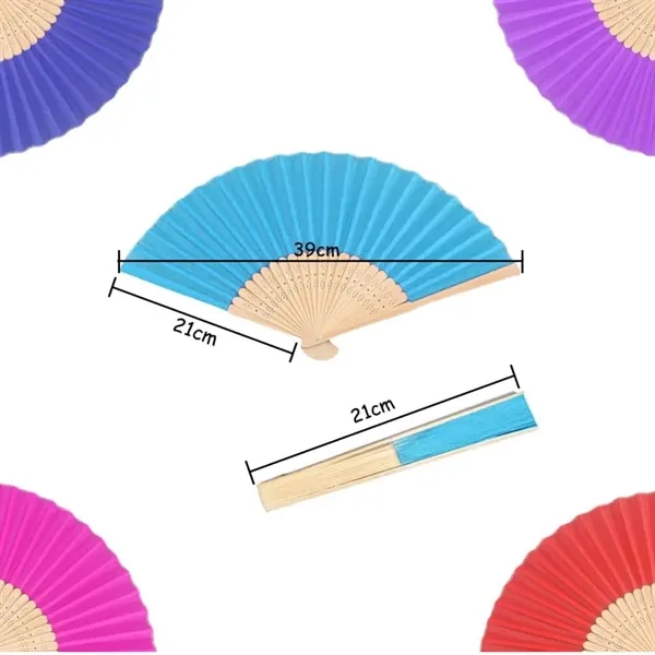 Custom Printing DIY Foldable Handheld Bamboo Paper Fan - Custom Printing DIY Foldable Handheld Bamboo Paper Fan - Image 1 of 5