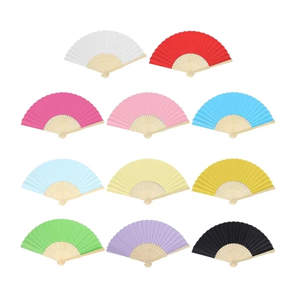 Custom Printing DIY Foldable Handheld Bamboo Paper Fan - Custom Printing DIY Foldable Handheld Bamboo Paper Fan - Image 3 of 5