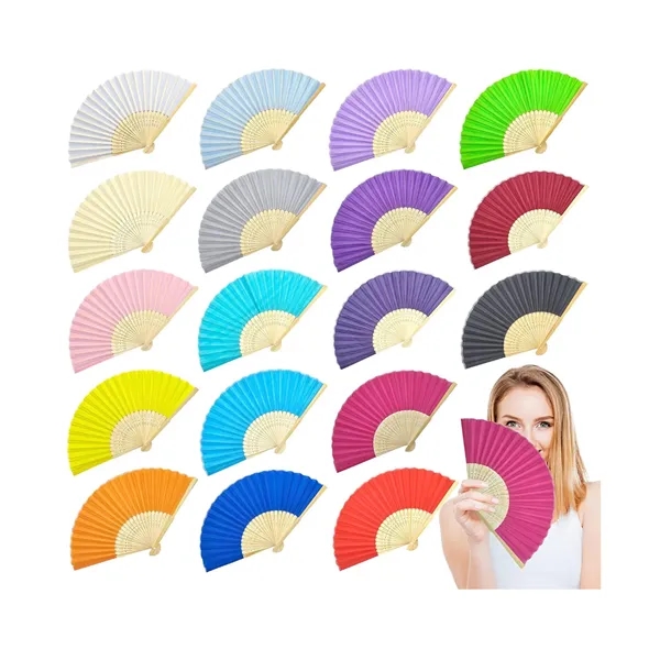 Custom Printing DIY Foldable Handheld Bamboo Paper Fan - Custom Printing DIY Foldable Handheld Bamboo Paper Fan - Image 4 of 5