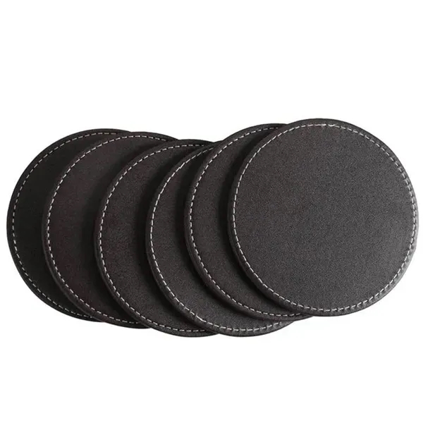 Vintage Round Leather Coaster - Vintage Round Leather Coaster - Image 10 of 10