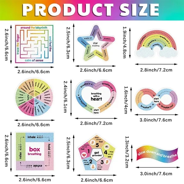 Breath Calm Anxiety Sensory Stickers Reusable Mindfulness - Breath Calm Anxiety Sensory Stickers Reusable Mindfulness - Image 1 of 4