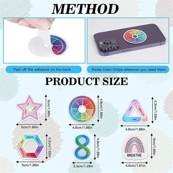 Breath Calm Anxiety Sensory Stickers Reusable Mindfulness - Breath Calm Anxiety Sensory Stickers Reusable Mindfulness - Image 3 of 4