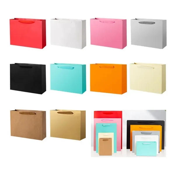 10 X 13 Inch Custom Paper Gift Bags with Ribbon Handles - 10 X 13 Inch Custom Paper Gift Bags with Ribbon Handles - Image 3 of 4