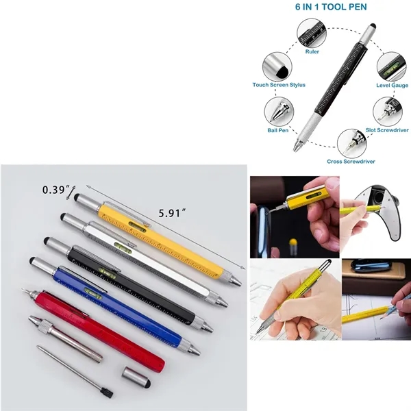Custom 6-in-1 Multitool Tech Tool Pen - Custom 6-in-1 Multitool Tech Tool Pen - Image 1 of 1
