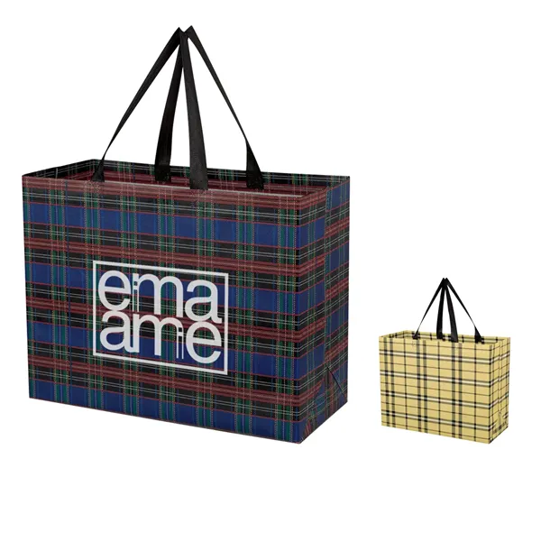 Soho Tartan Laminated Non-Woven Shopper Bag - Soho Tartan Laminated Non-Woven Shopper Bag - Image 0 of 3
