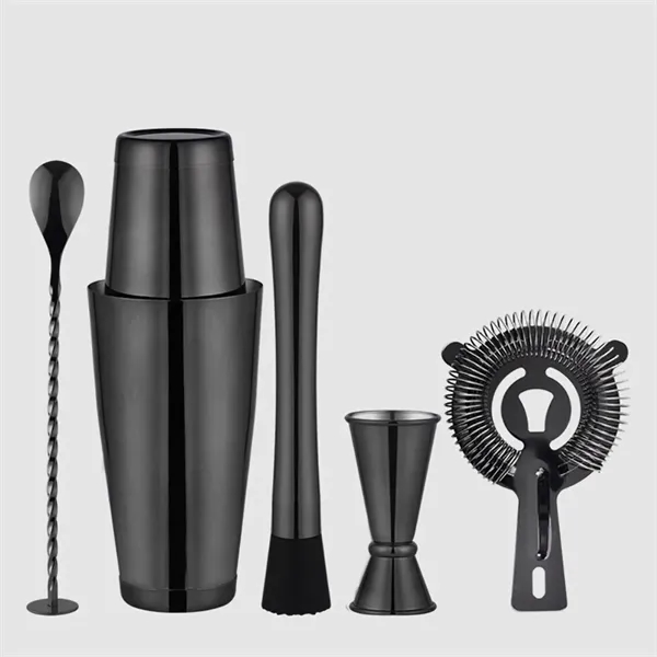 5 Pieces Stainless Steel Cocktail Shaker - 5 Pieces Stainless Steel Cocktail Shaker - Image 1 of 3