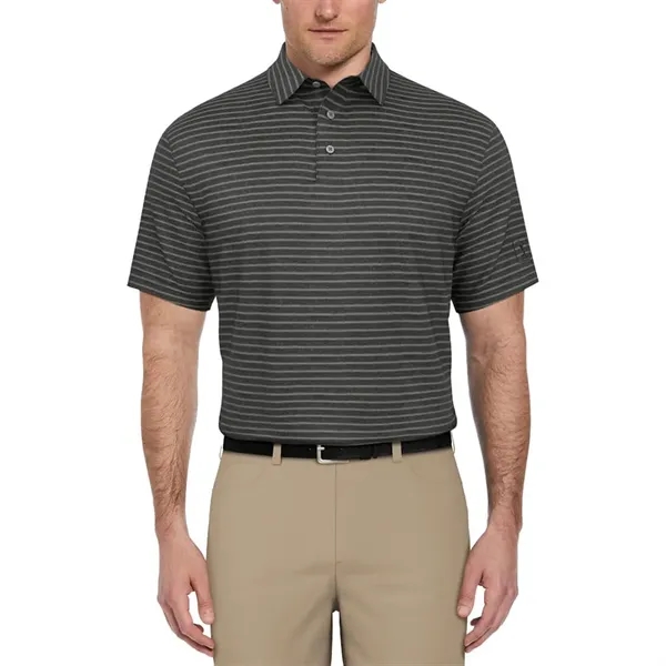 PGA Tour Heather Feeder Stripe Men's Polo - PGA Tour Heather Feeder Stripe Men's Polo - Image 2 of 8