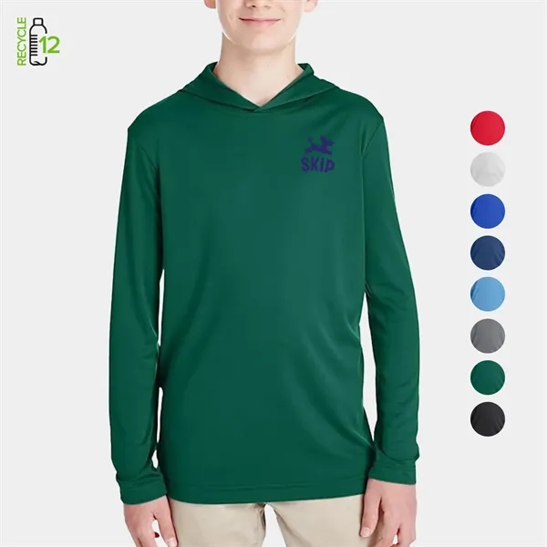 REPREVE® - Youth rPET Performance Hoodie T-Shirt - REPREVE® - Youth rPET Performance Hoodie T-Shirt - Image 0 of 12