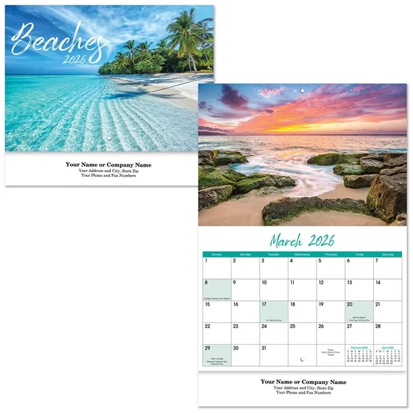 Beaches Stapled Wall Calendar - Beaches Stapled Wall Calendar - Image 0 of 1