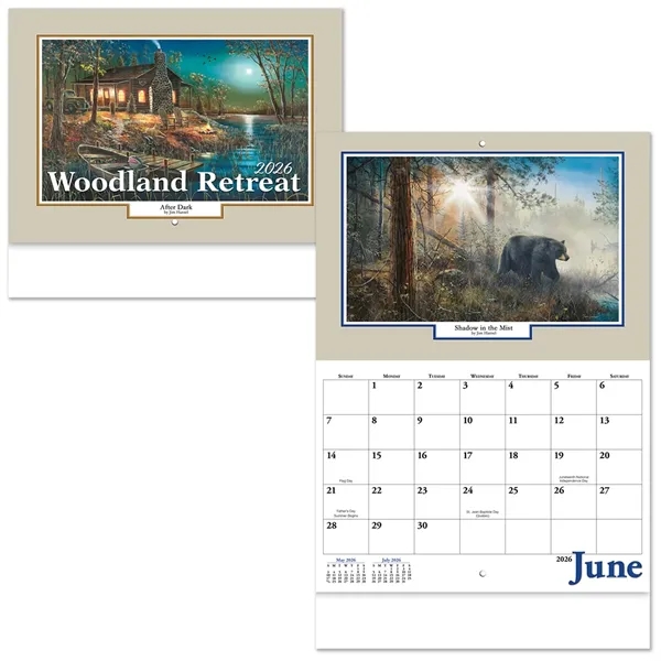 Woodland Retreat Stapled Wall Calendar - Woodland Retreat Stapled Wall Calendar - Image 2 of 2