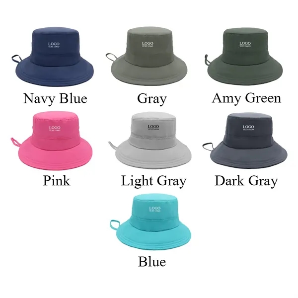 Foldable Breathable Custom Logo Bucket Hat - Foldable Breathable Custom Logo Bucket Hat - Image 1 of 10