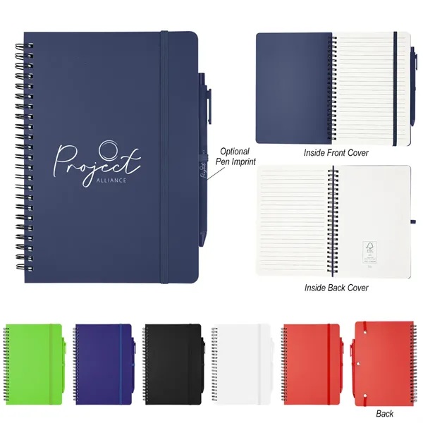 REPREVE® Recycled Spiral Notebook with Pen - REPREVE® Recycled Spiral Notebook with Pen - Image 0 of 10