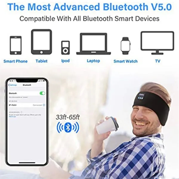 Wireless Sleep Headphones Sports Headband - Wireless Sleep Headphones Sports Headband - Image 4 of 7