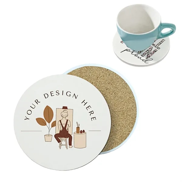 Round Absorbent Ceramic Stone Coaster - Round Absorbent Ceramic Stone Coaster - Image 0 of 6