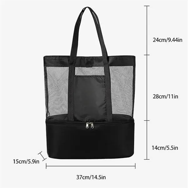 Beach Mesh Tote Bag with Cooler Compartment - Beach Mesh Tote Bag with Cooler Compartment - Image 1 of 5