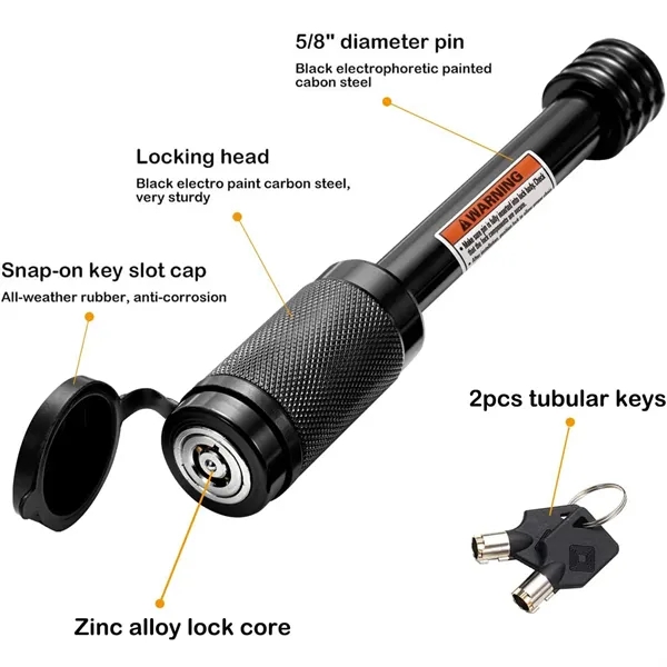 5/8 Inch Long Pin Trailer Receiver Lock - 5/8 Inch Long Pin Trailer Receiver Lock - Image 1 of 4