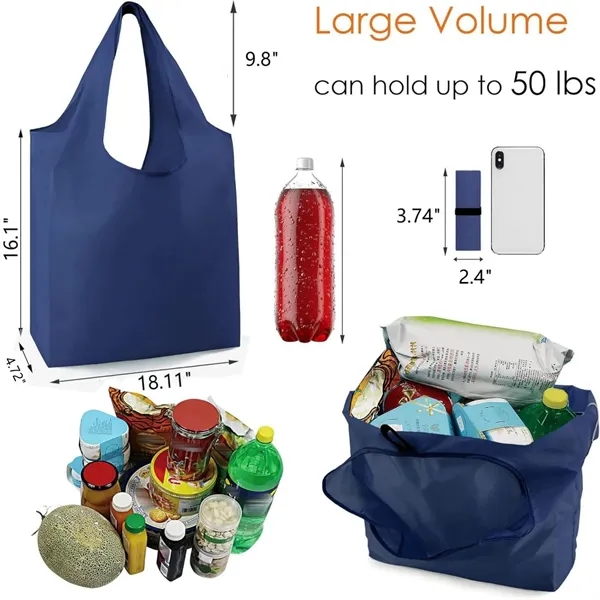 Large Foldable Reusable Grocery Bag - Large Foldable Reusable Grocery Bag - Image 2 of 6