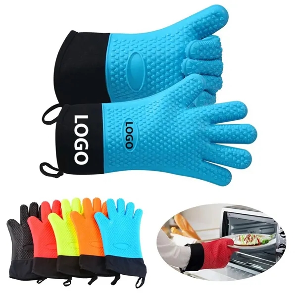 Heat Resistant Silicone Grilling Oven Gloves - Heat Resistant Silicone Grilling Oven Gloves - Image 0 of 6