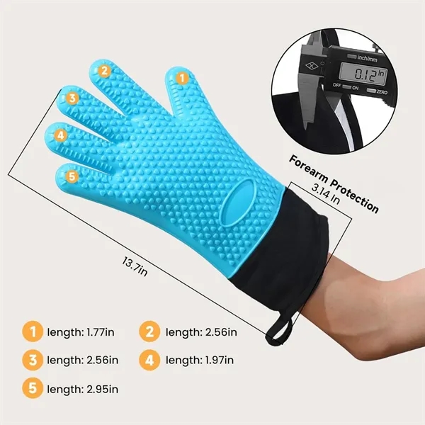 Heat Resistant Silicone Grilling Oven Gloves - Heat Resistant Silicone Grilling Oven Gloves - Image 1 of 6