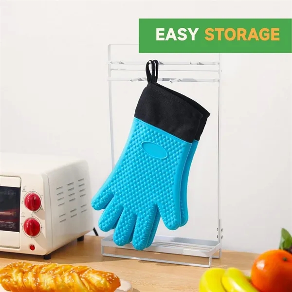 Heat Resistant Silicone Grilling Oven Gloves - Heat Resistant Silicone Grilling Oven Gloves - Image 2 of 6