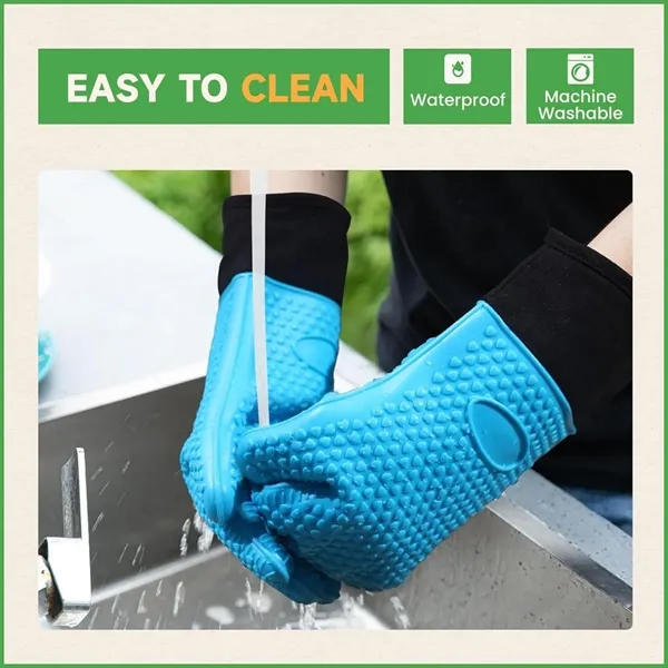 Heat Resistant Silicone Grilling Oven Gloves - Heat Resistant Silicone Grilling Oven Gloves - Image 5 of 6