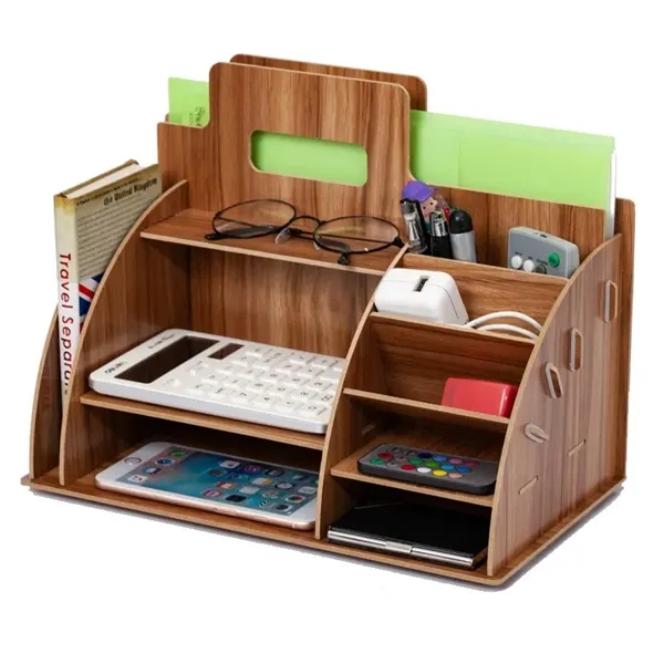 Wooden Multifunctional Desktop Organizer - Wooden Multifunctional Desktop Organizer - Image 0 of 2