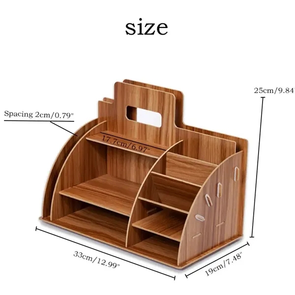 Wooden Multifunctional Desktop Organizer - Wooden Multifunctional Desktop Organizer - Image 1 of 2