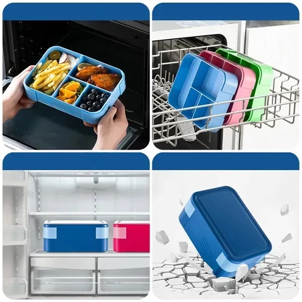 Double Stackable Sauce Bento Box With Cutlery - Double Stackable Sauce Bento Box With Cutlery - Image 0 of 2
