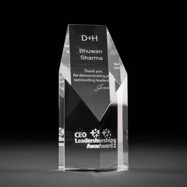 Crystal Sand Carved Pentagon Award