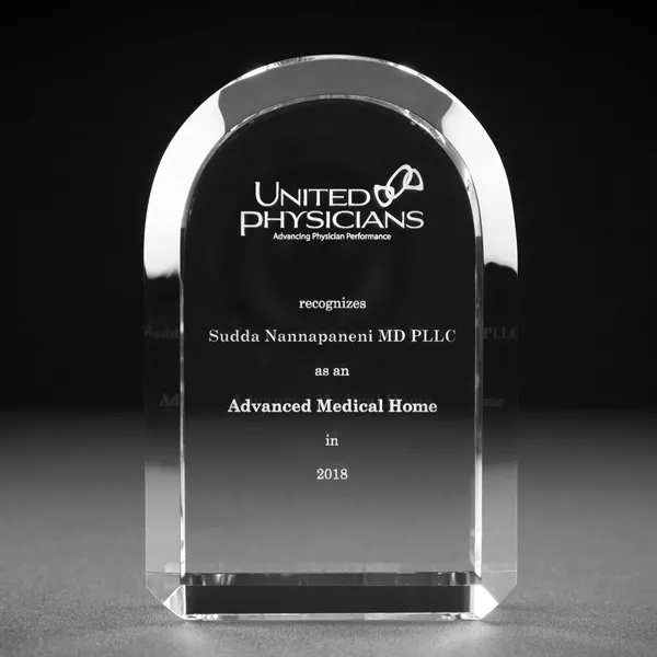 Thin Cut Dome Crystal Tower Award