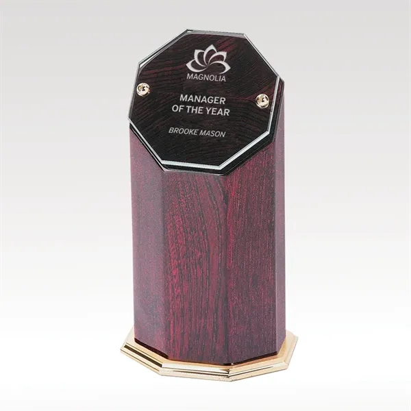 Colonnade III Hexagon Glass Award - Cherry Regalwood Base - Colonnade III Hexagon Glass Award - Cherry Regalwood Base - Image 0 of 0