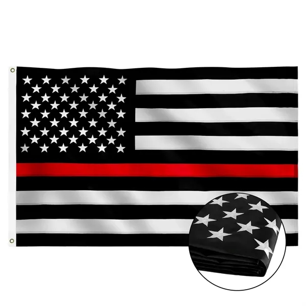Thin Line American 3ft x 5ft Poly Flag - US Made - Thin Line American 3ft x 5ft Poly Flag - US Made - Image 2 of 2