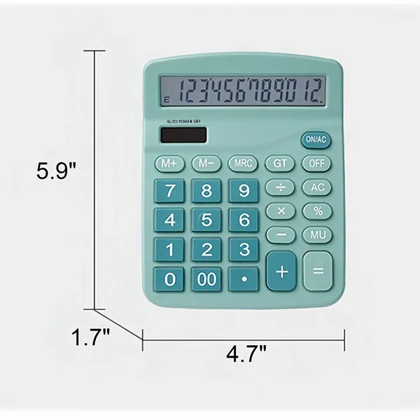 Custom Dual-Power 12-Digit Large Display Desktop Calculator - Custom Dual-Power 12-Digit Large Display Desktop Calculator - Image 1 of 7