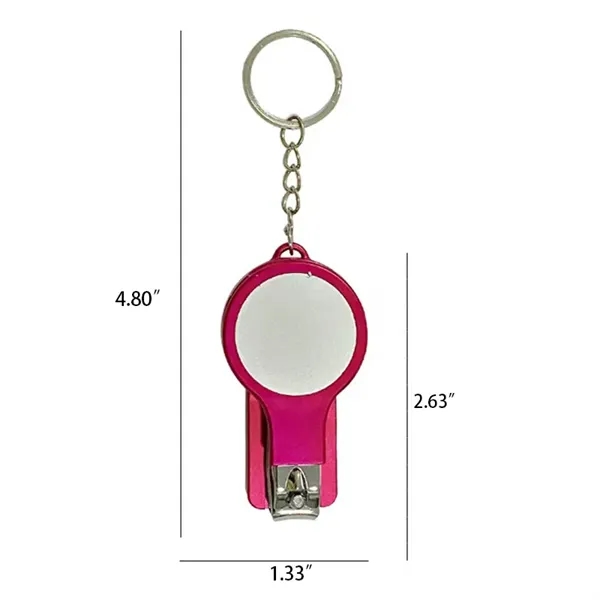 6 In 1 Multifunction Keychain With Nail Clipper Mirror Pen - 6 In 1 Multifunction Keychain With Nail Clipper Mirror Pen - Image 1 of 7