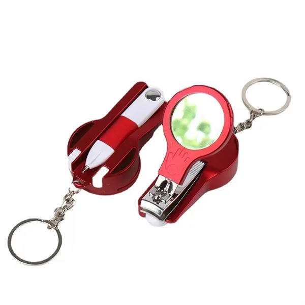 6 In 1 Multifunction Keychain With Nail Clipper Mirror Pen - 6 In 1 Multifunction Keychain With Nail Clipper Mirror Pen - Image 2 of 7