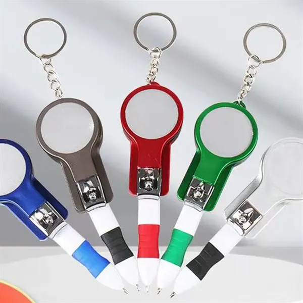 6 In 1 Multifunction Keychain With Nail Clipper Mirror Pen - 6 In 1 Multifunction Keychain With Nail Clipper Mirror Pen - Image 4 of 7