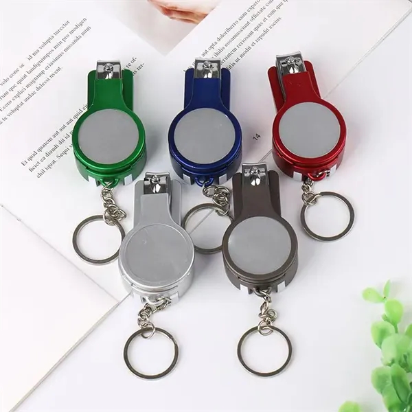 6 In 1 Multifunction Keychain With Nail Clipper Mirror Pen - 6 In 1 Multifunction Keychain With Nail Clipper Mirror Pen - Image 6 of 7