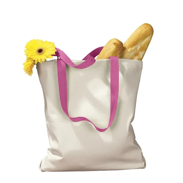 BAGedge Canvas Tote with Contrasting Handles - BAGedge Canvas Tote with Contrasting Handles - Image 7 of 11
