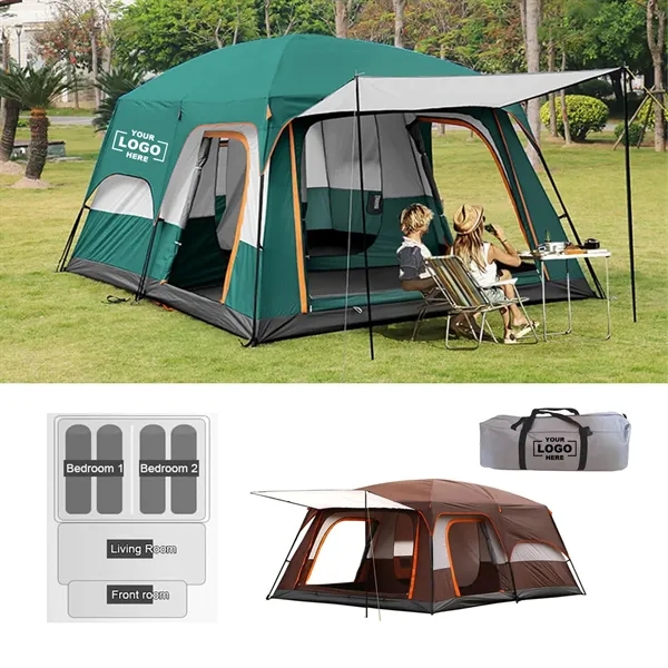 Weatherproof Cabin Shelter Family Camping Tent w/ Carry Bag - Weatherproof Cabin Shelter Family Camping Tent w/ Carry Bag - Image 0 of 5