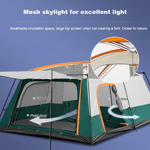 Weatherproof Cabin Shelter Family Camping Tent w/ Carry Bag - Weatherproof Cabin Shelter Family Camping Tent w/ Carry Bag - Image 4 of 5