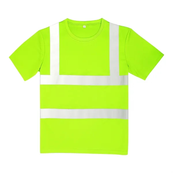 High-Visibility Safety T-Shirt With Two Reflective Stripes - High-Visibility Safety T-Shirt With Two Reflective Stripes - Image 2 of 3
